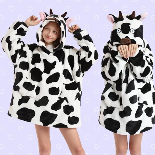 Kids Blanket Hoodie (Cow) CozyLyf