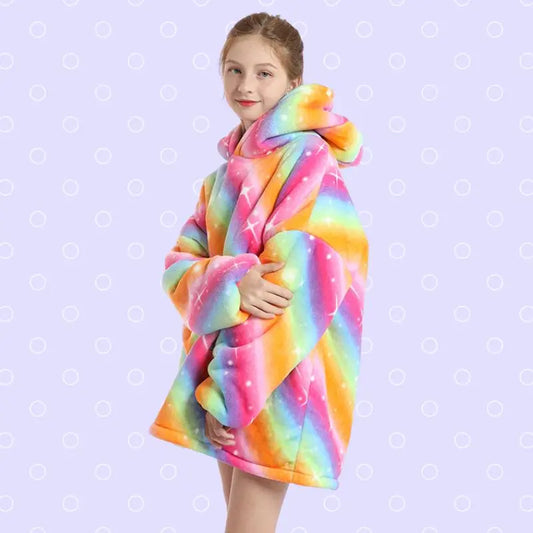 Kids Blanket Hoodie (Rainbow) CozyLyf
